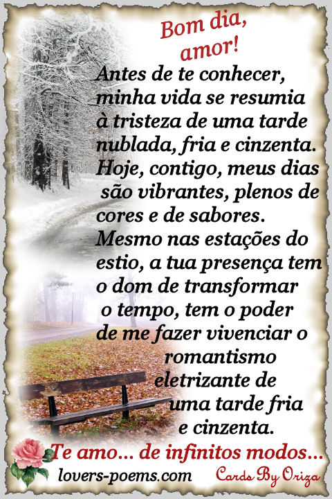 "Antes de te conhecer..." carto com a frase