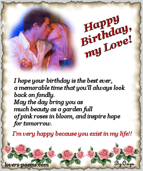 Happy Birthday Love Poems For Him For Her for The One You Love For ...